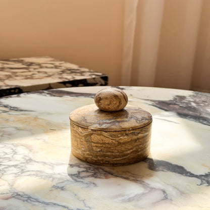 Brown Marble Sugar Bowl