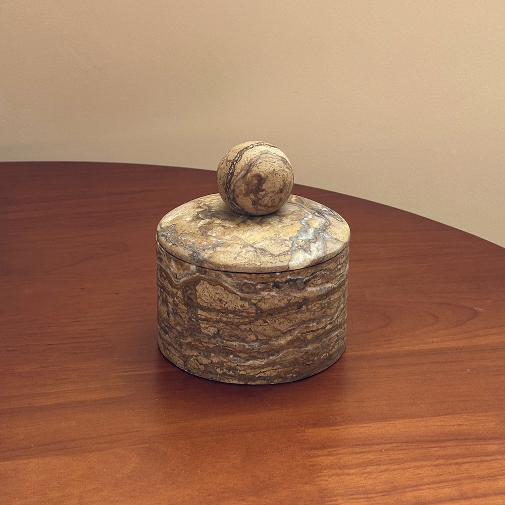 Brown Marble Sugar Bowl