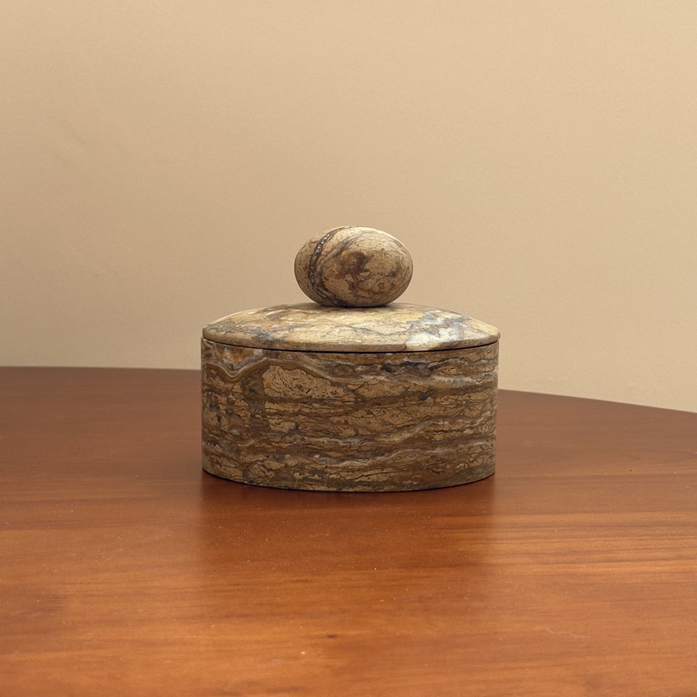 Brown Marble Sugar Bowl