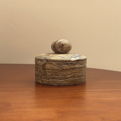Brown Marble Sugar Bowl