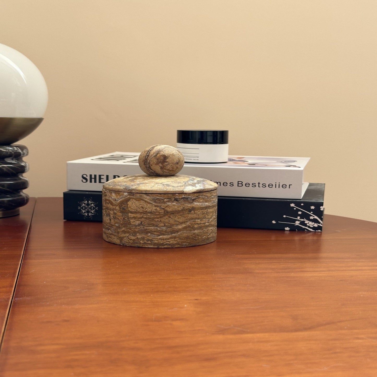 Brown Marble Sugar Bowl