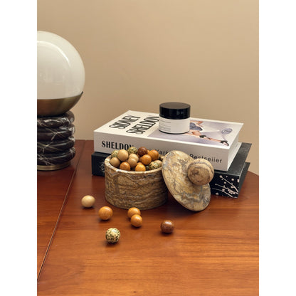 Brown Marble Sugar Bowl