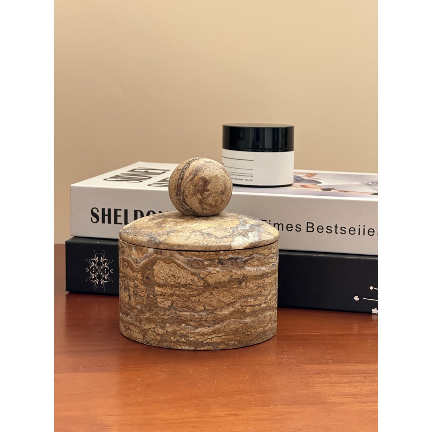 Brown Marble Sugar Bowl