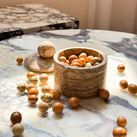 Brown Marble Sugar Bowl