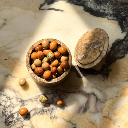 Brown Marble Sugar Bowl
