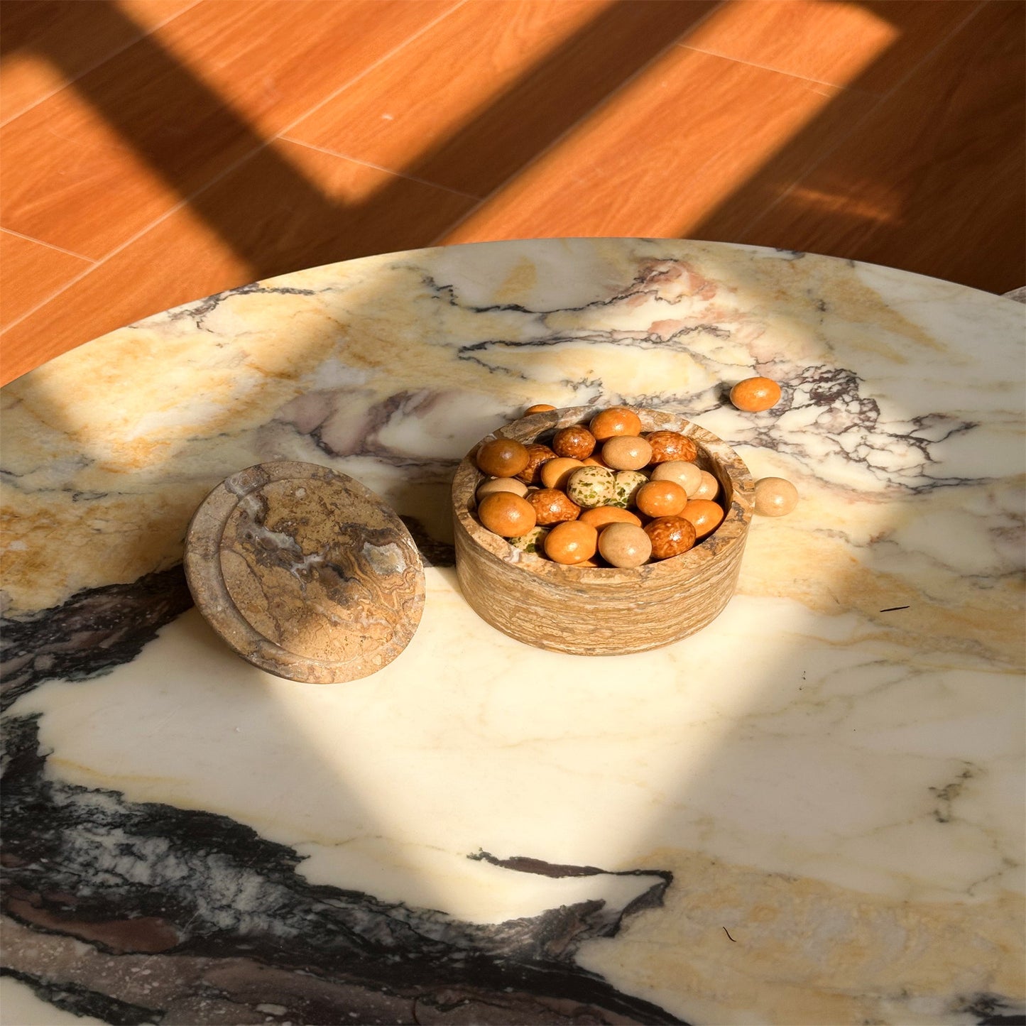 Brown Marble Sugar Bowl
