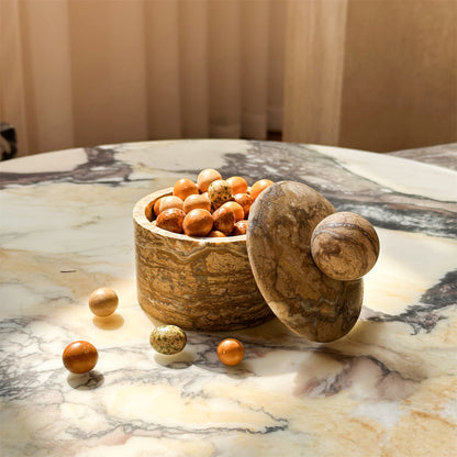 Brown Marble Sugar Bowl