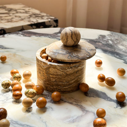 Brown Marble Sugar Bowl