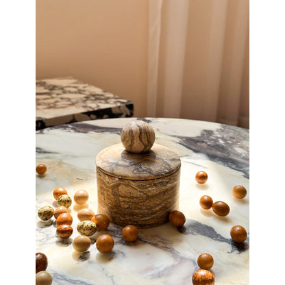 Brown Marble Sugar Bowl