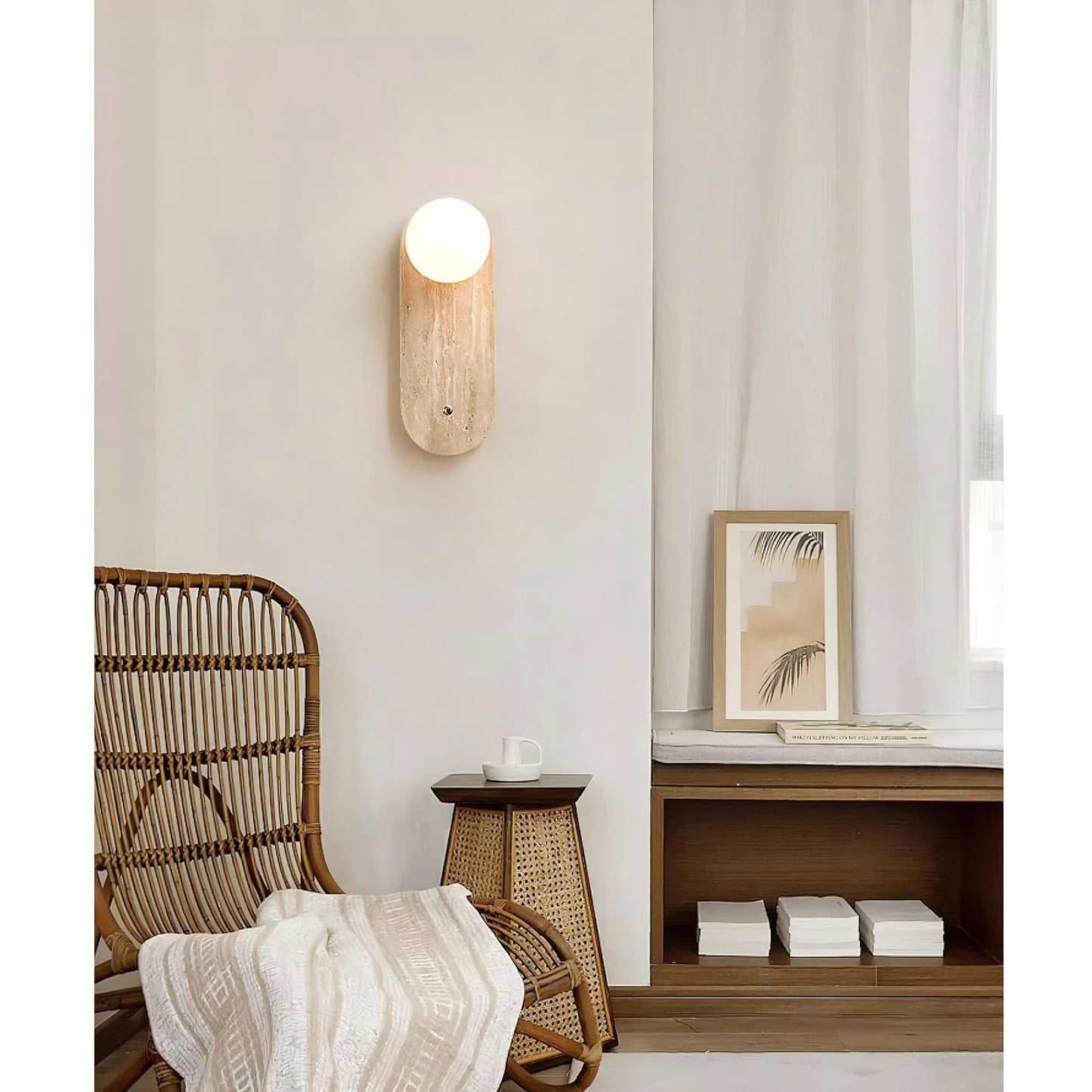 Lia Travertine Wall Lamp