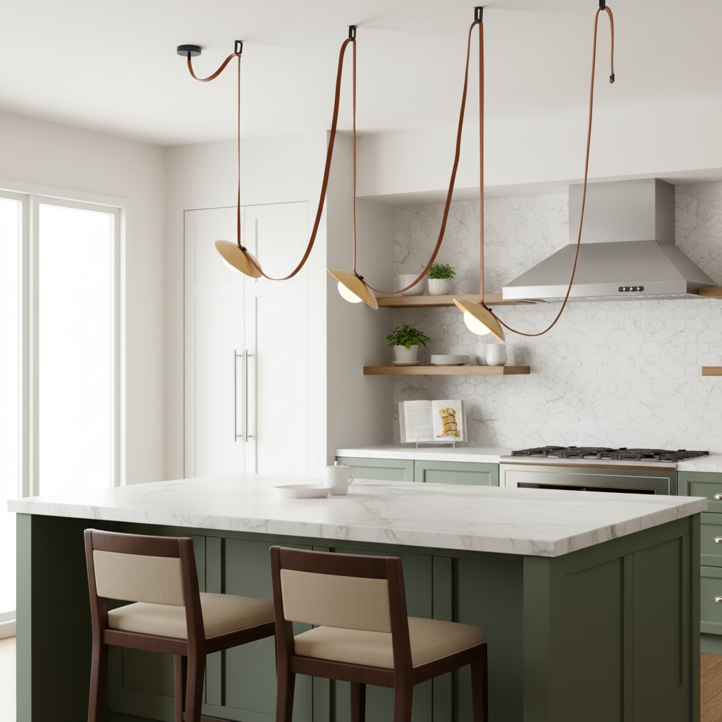 Light Rail Leather Pendant Lamp