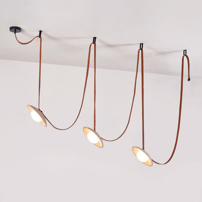 Light Rail Leather Pendant Lamp