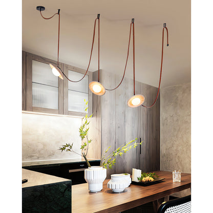 Light Rail Leather Pendant Lamp
