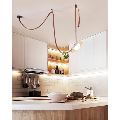 Light Rail Leather Pendant Lamp