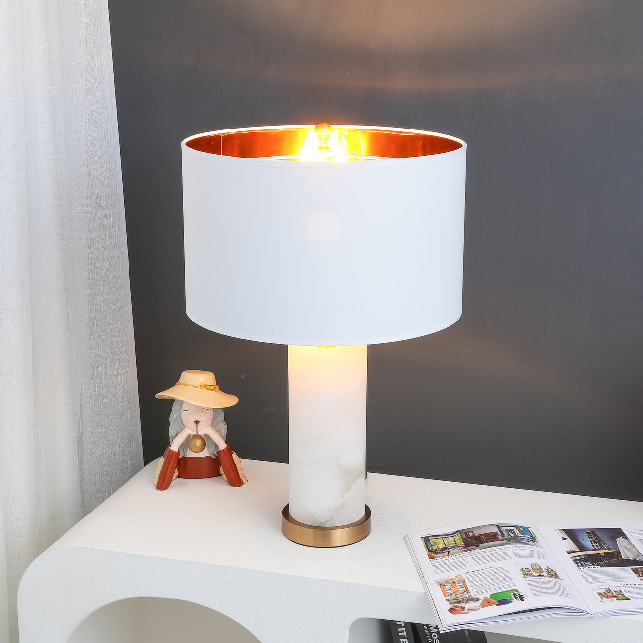 Lineham Alabaster Table Lamp