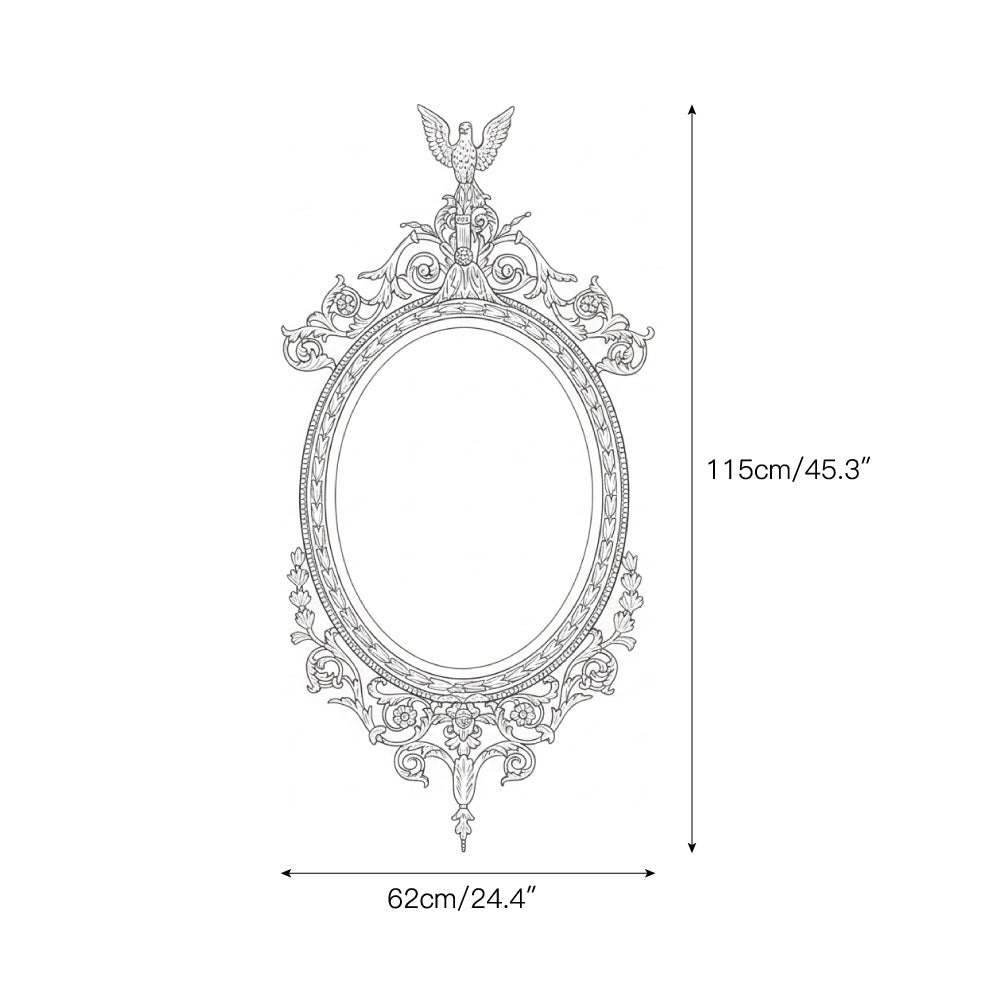 Louis Wood Flat Wall Mirror