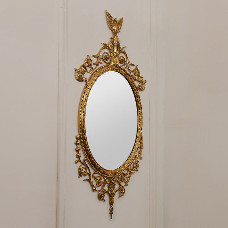 Louis Wood Flat Wall Mirror