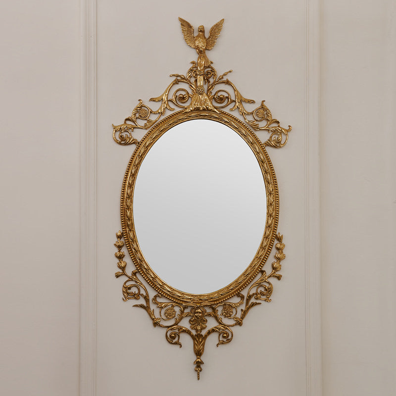Louis Wood Flat Wall Mirror