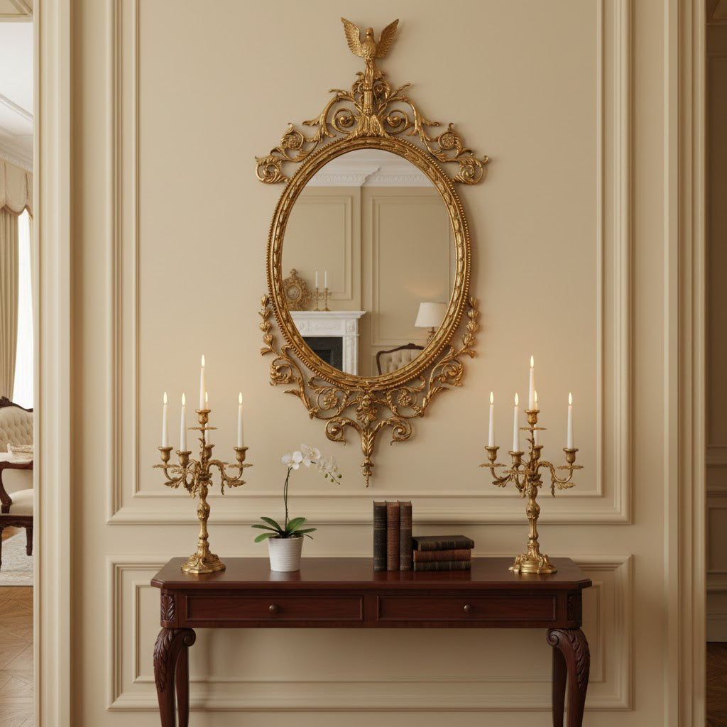 Louis Wood Flat Wall Mirror