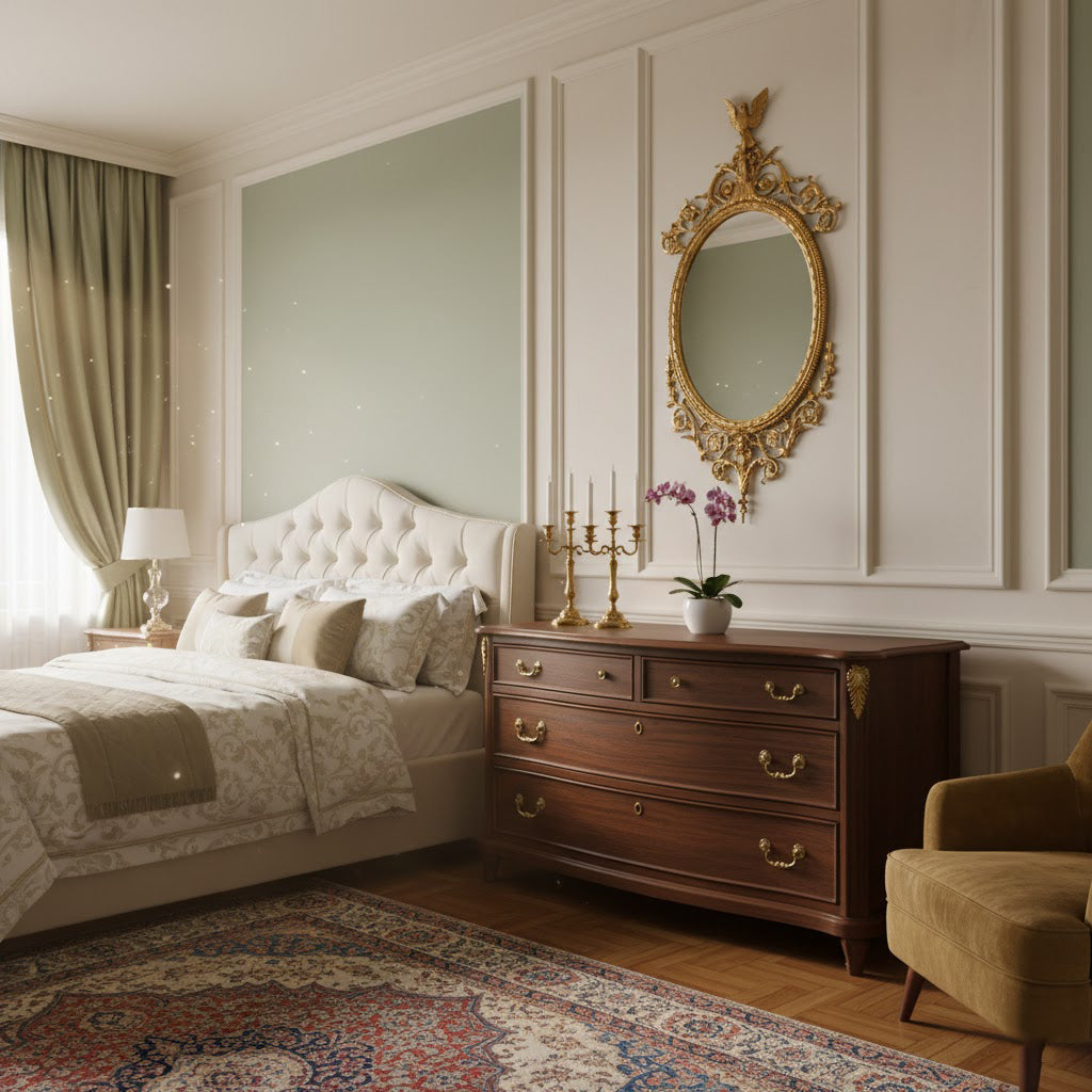 Louis Wood Flat Wall Mirror