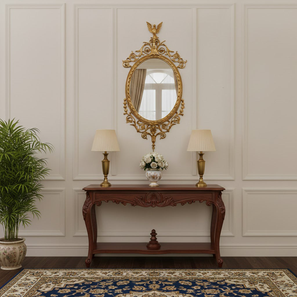 Louis Wood Flat Wall Mirror