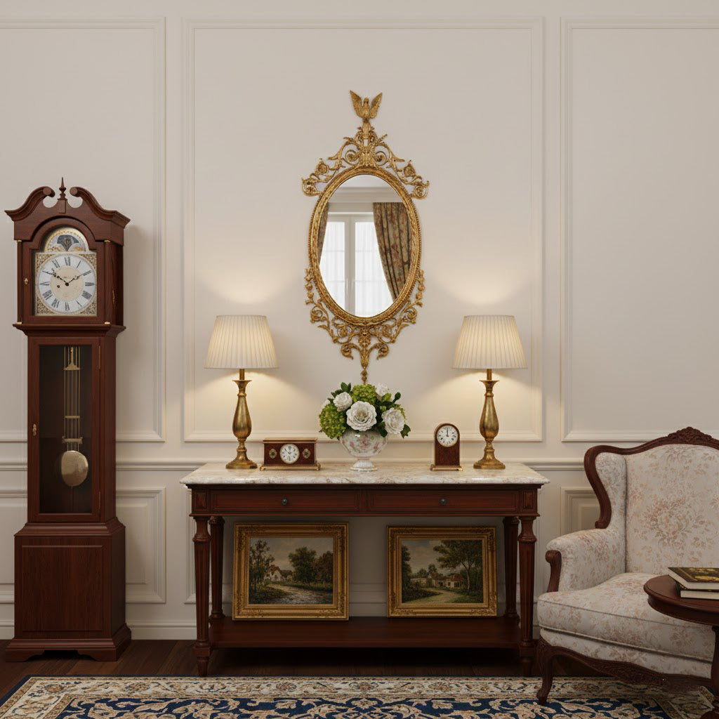 Louis Wood Flat Wall Mirror