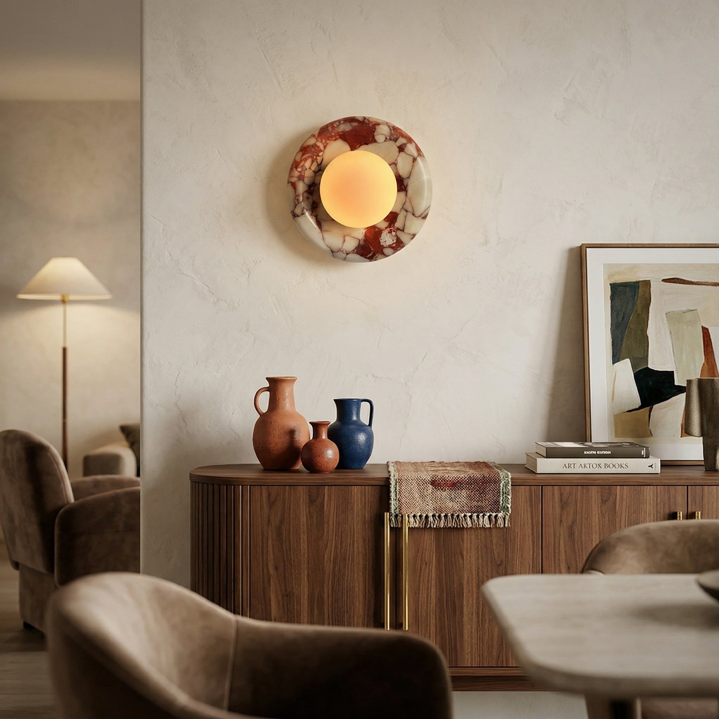 Orli Red Marble Sconce