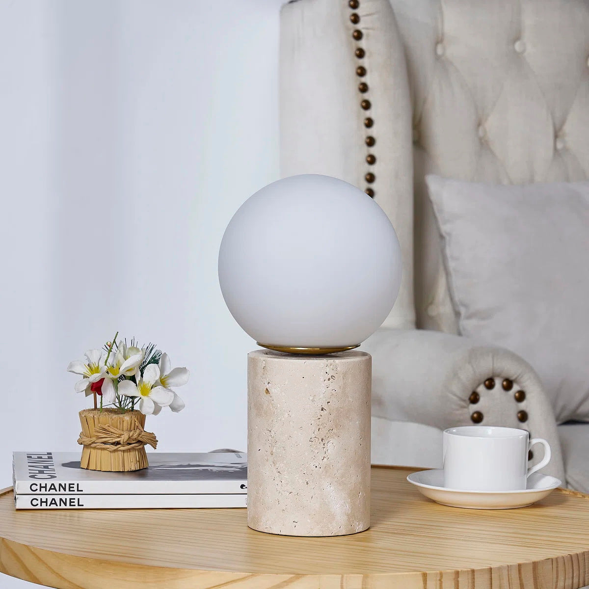 Maxax Deeluxe Travertine Table Lamp