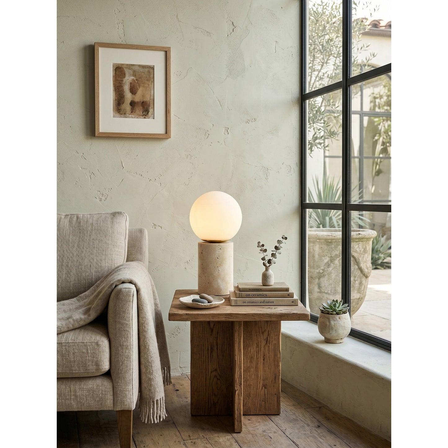Maxax Deeluxe Travertine Table Lamp