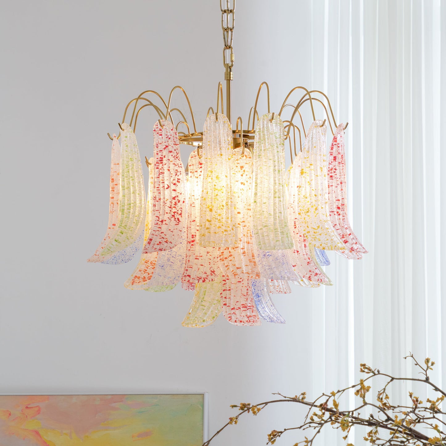 Confetti Glass Tiered Chandelier