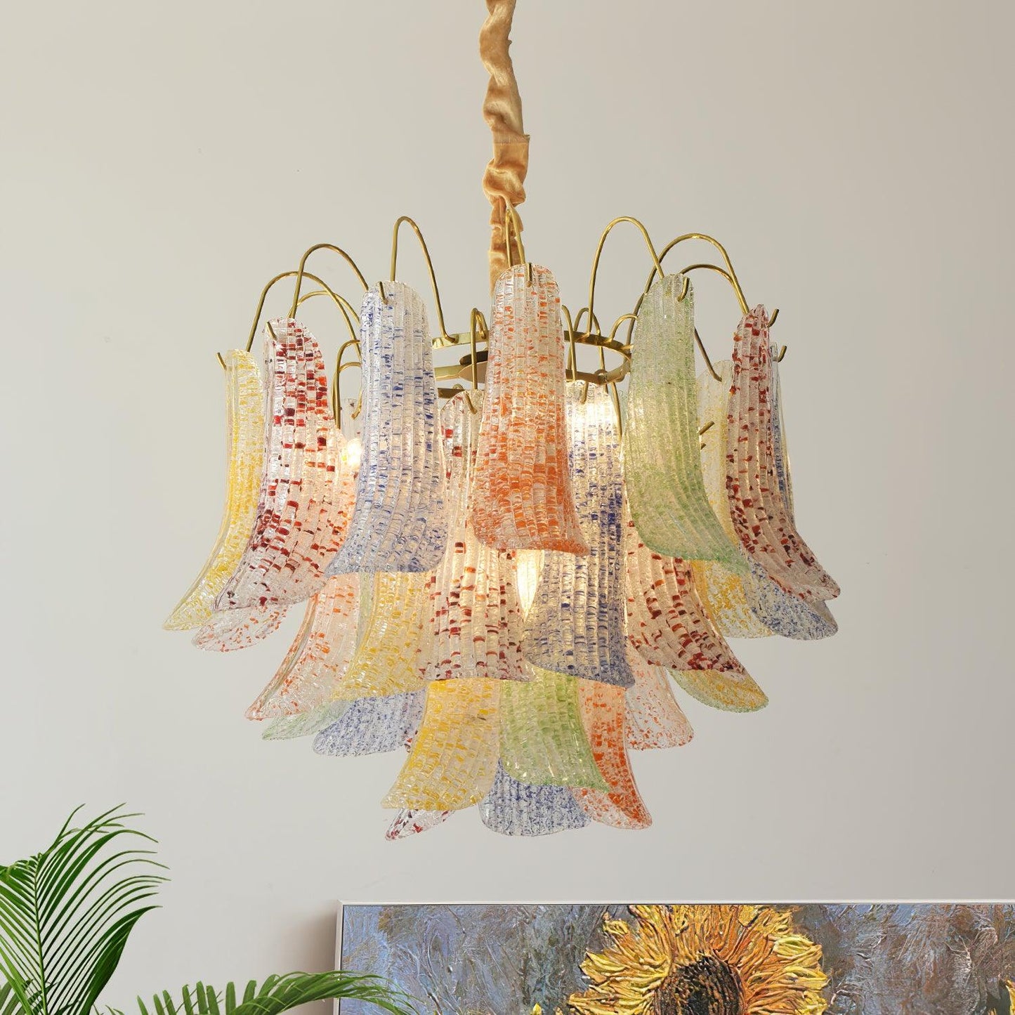 Confetti Glass Tiered Chandelier