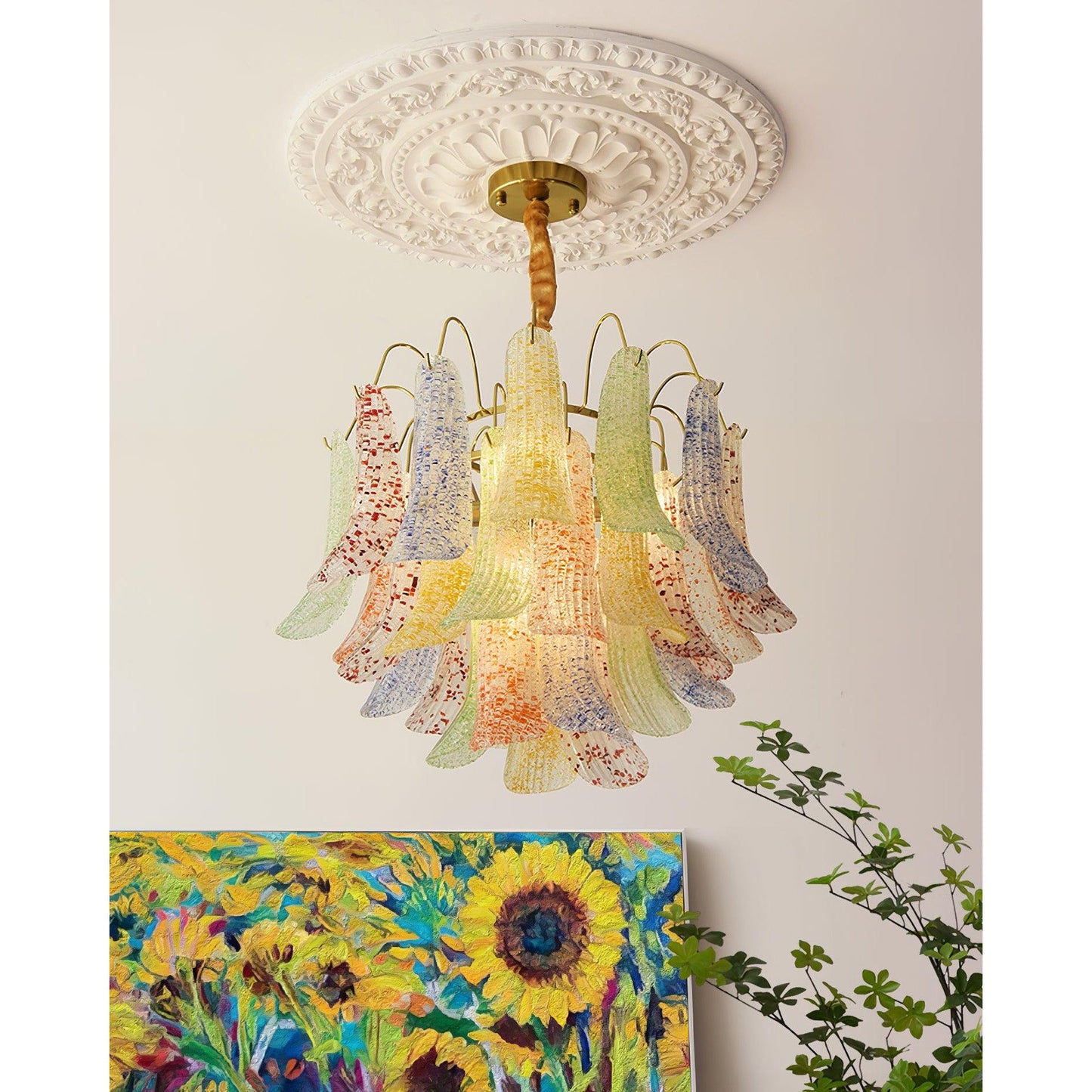 Confetti Glass Tiered Chandelier