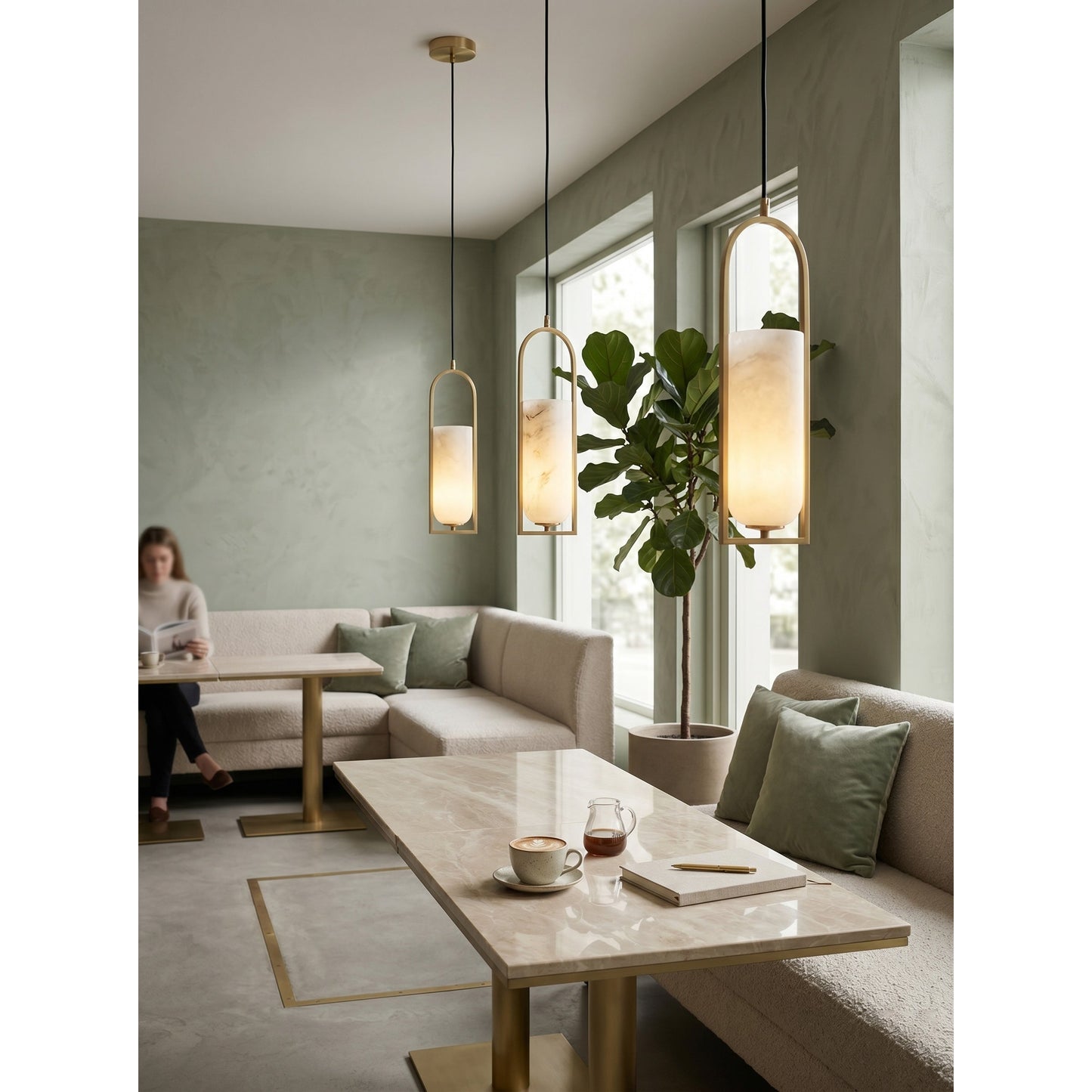 Melange Small Alabaster Pendant Lamp