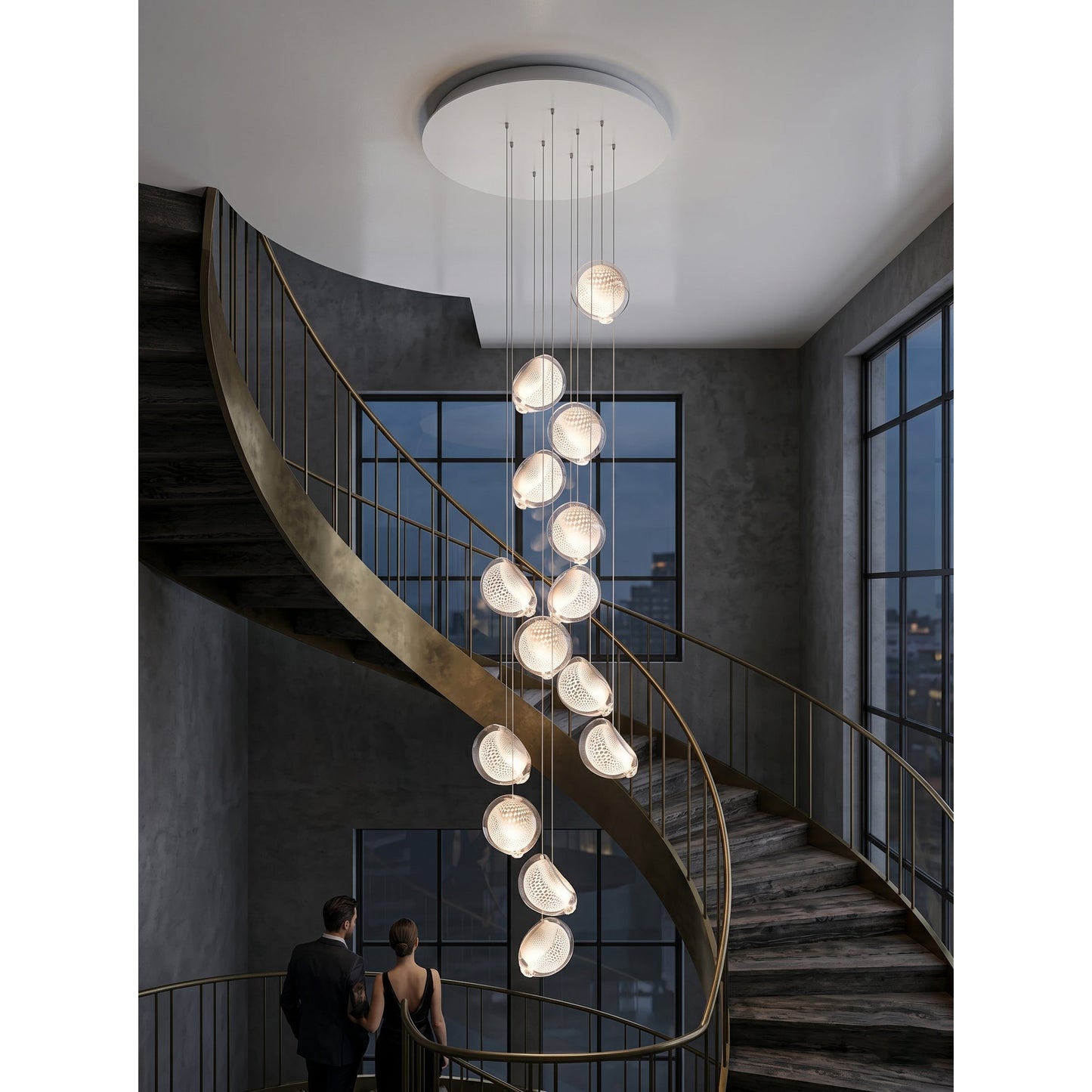 Mesh Glass Cluster Chandelier
