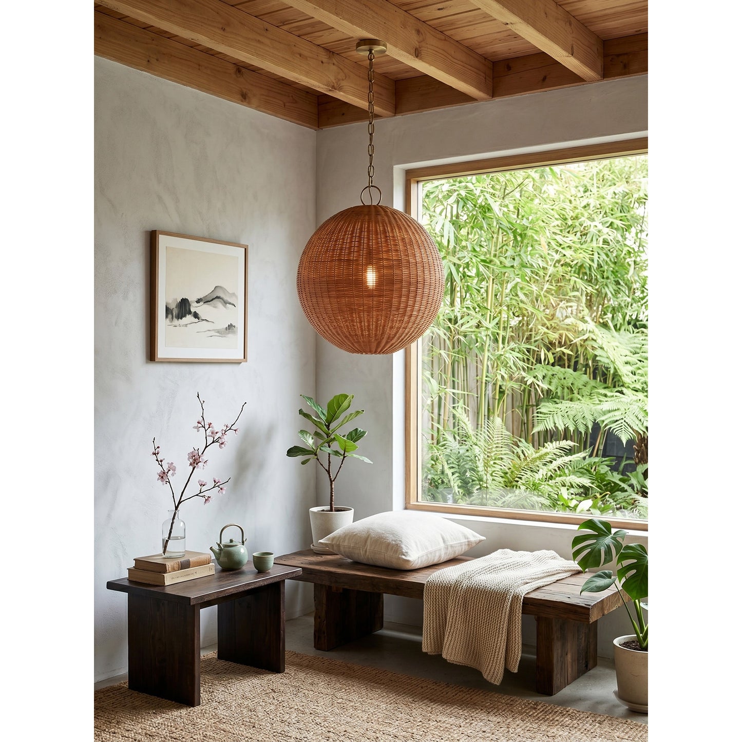 Miramar Rattan Round Pendant Lamp