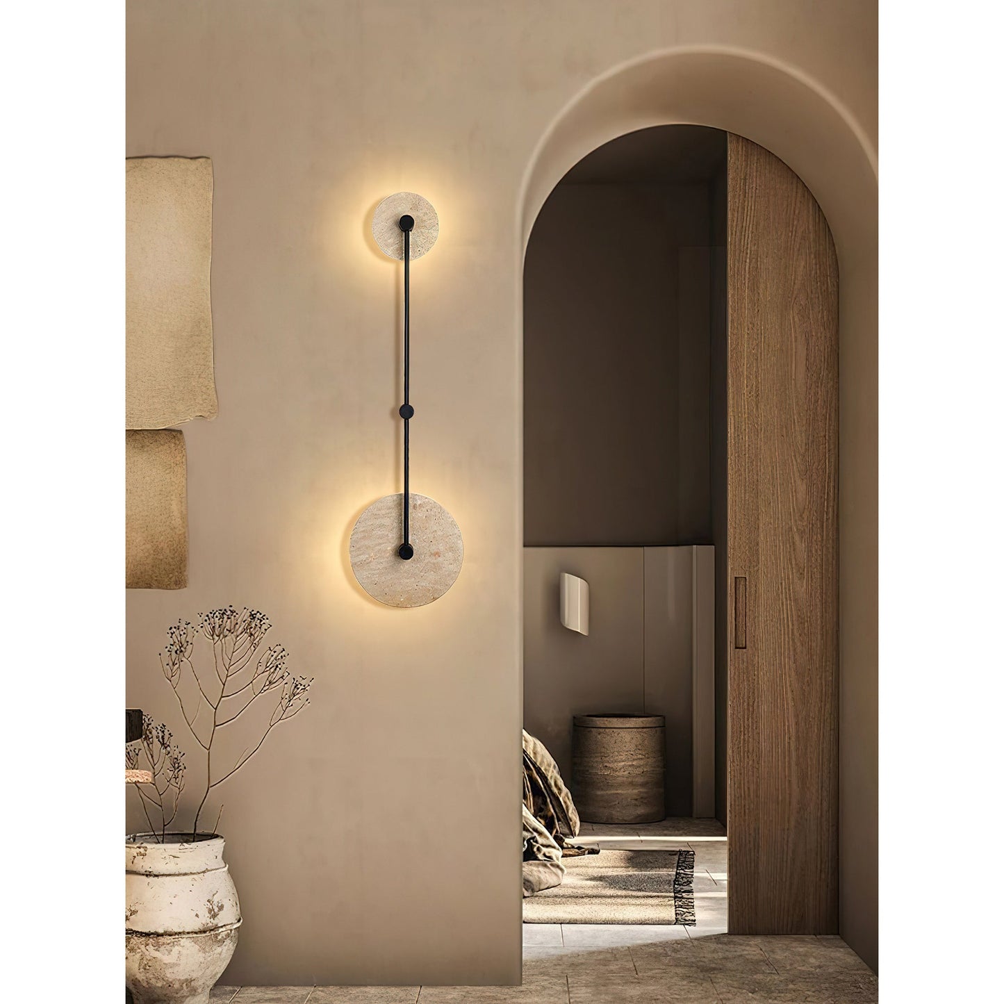 Mito Travertine Wall Lamp