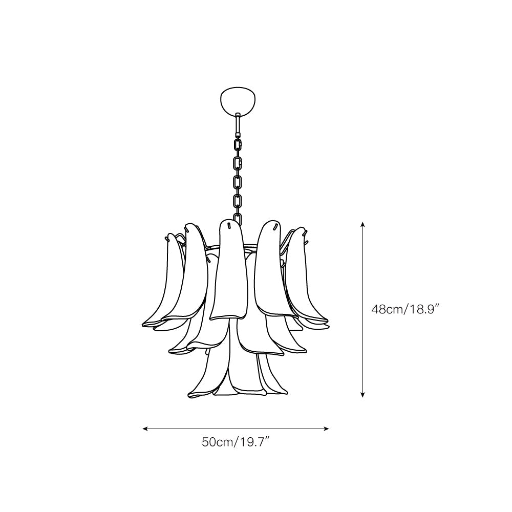Tiered Petal Glass Chandelier