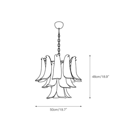 Tiered Petal Glass Chandelier