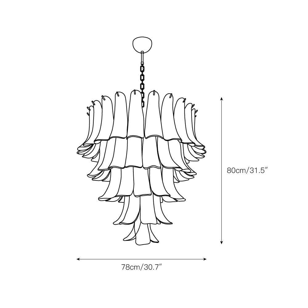 Tiered Petal Glass Chandelier