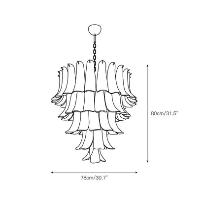 Tiered Petal Glass Chandelier