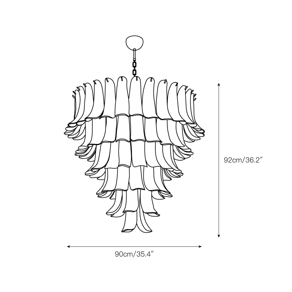 Tiered Petal Glass Chandelier