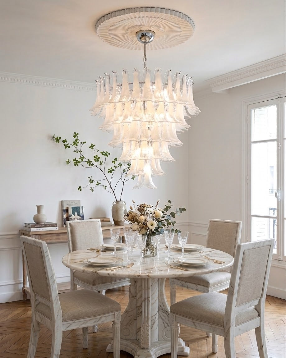 Tiered Petal Glass Chandelier