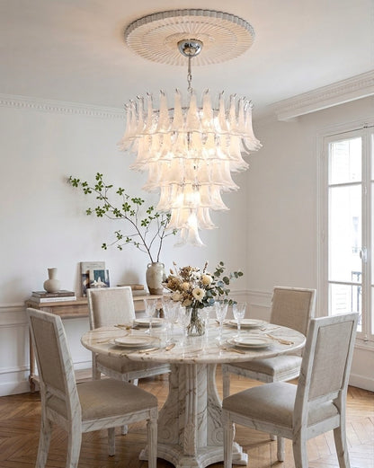 Tiered Petal Glass Chandelier
