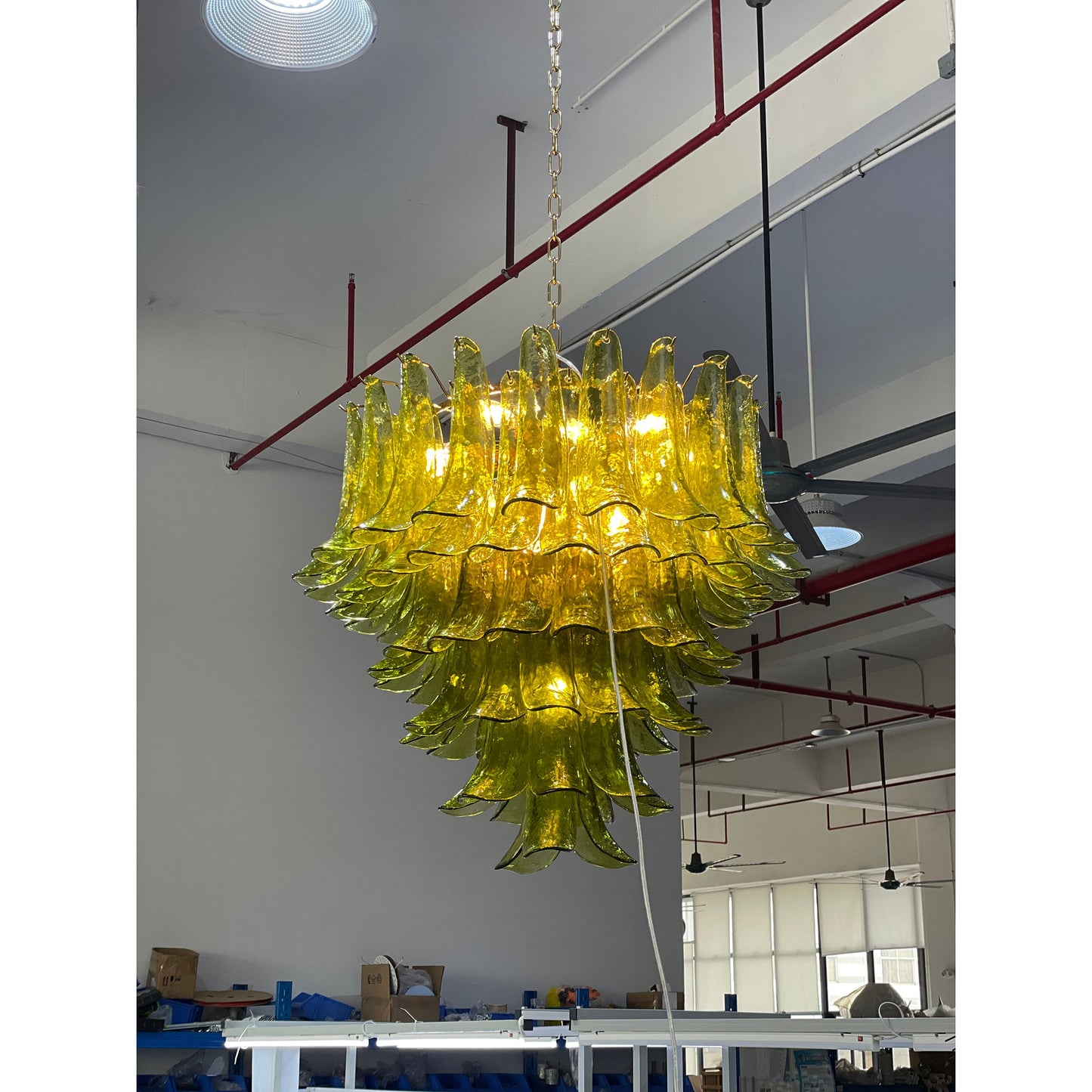 Tiered Petal Glass Chandelier
