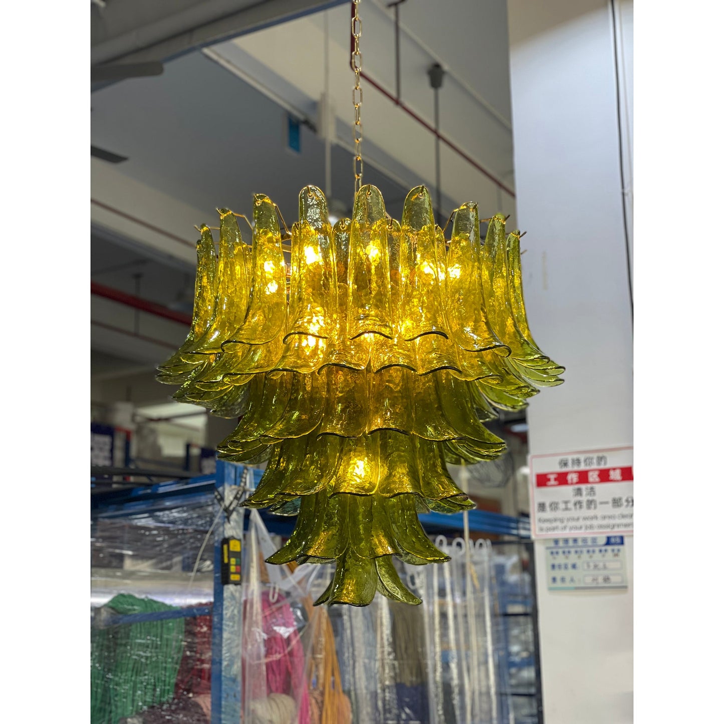 Tiered Petal Glass Chandelier