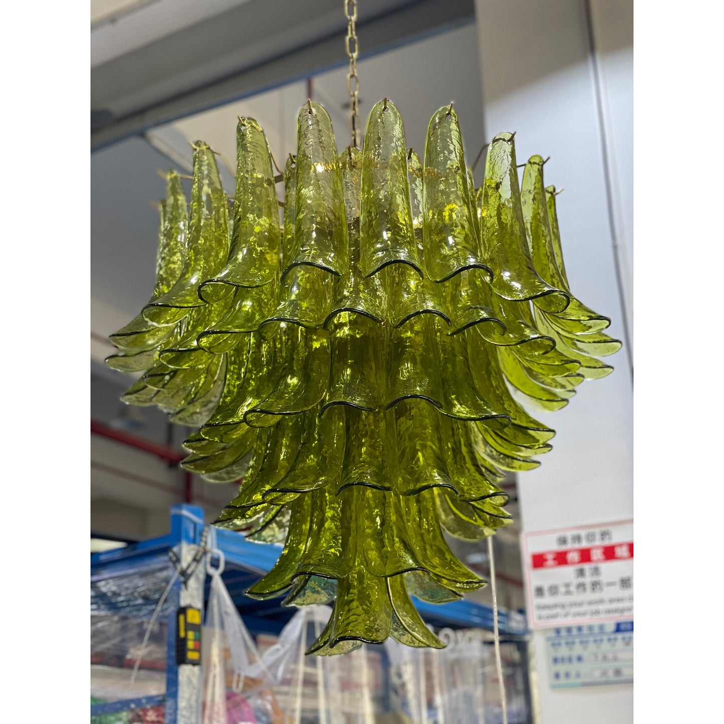 Tiered Petal Glass Chandelier