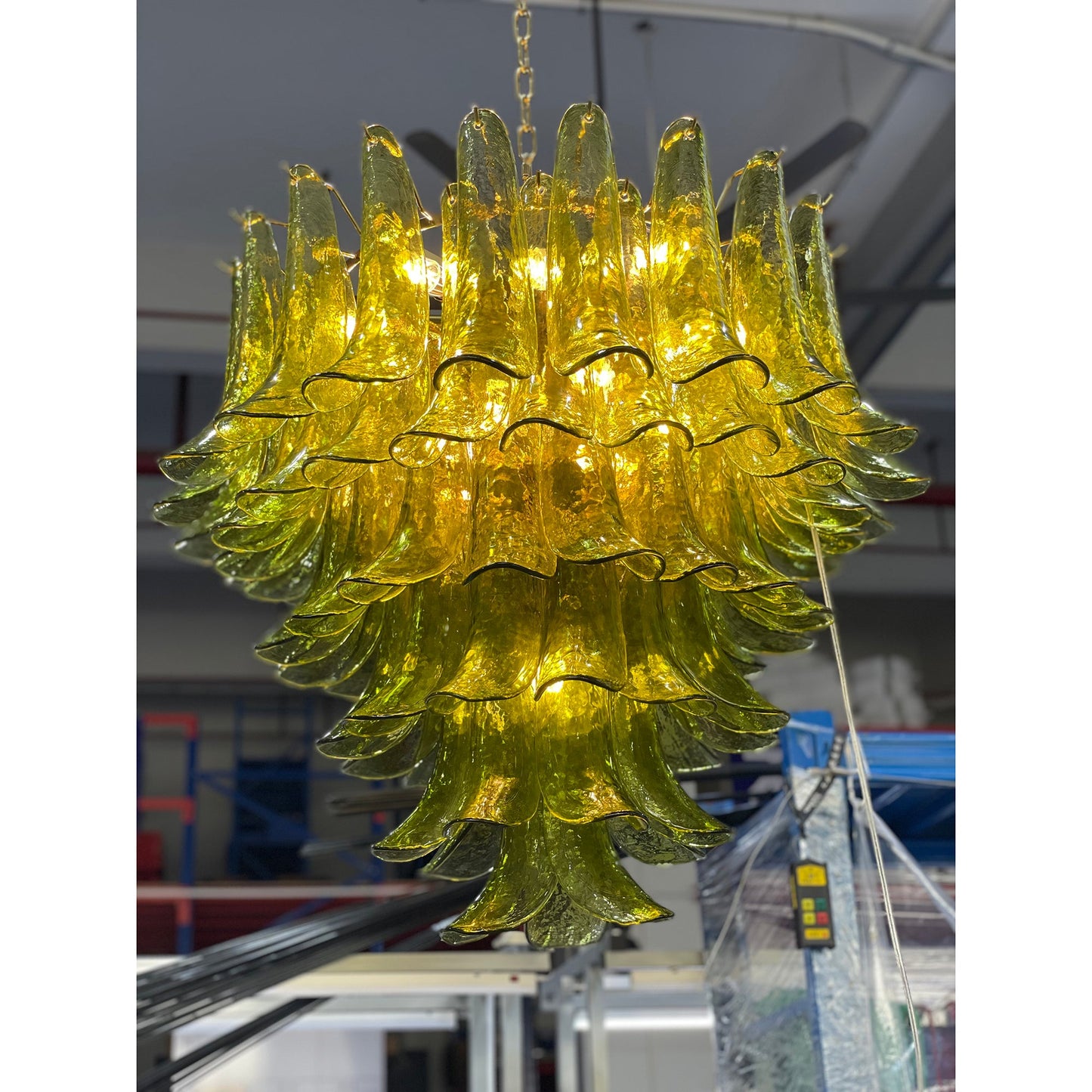 Tiered Petal Glass Chandelier