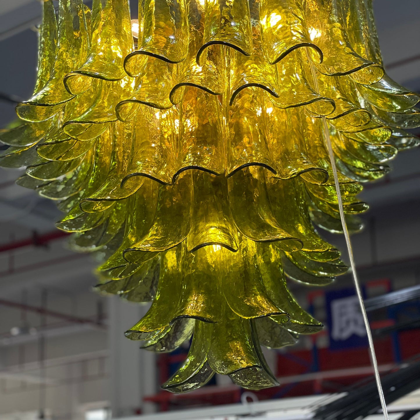 Tiered Petal Glass Chandelier
