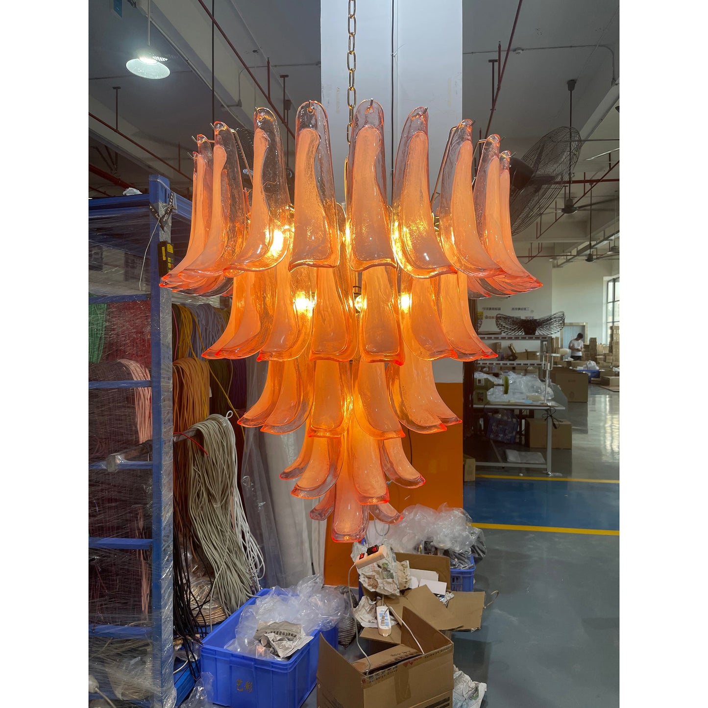 Tiered Petal Glass Chandelier