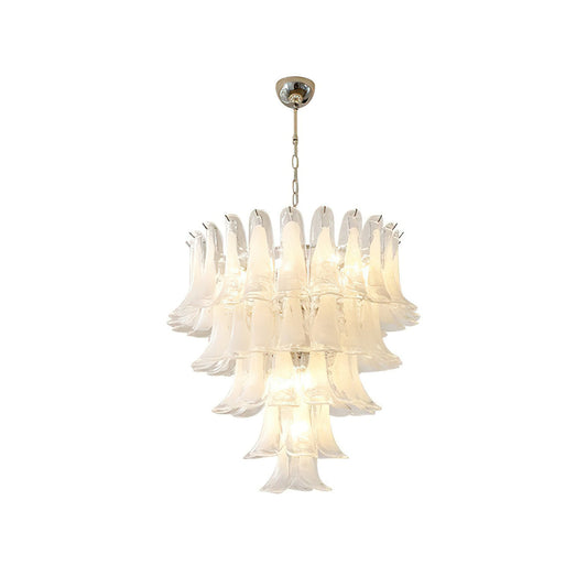 Tiered Petal Glass Chandelier